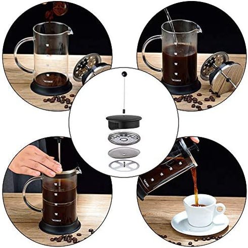 4 Pack French Press Replacement Filter Screen, findTop 4 Inch Stainless Steel Mesh Replacements for 1000 ml / 34 oz / 8 cup French Press